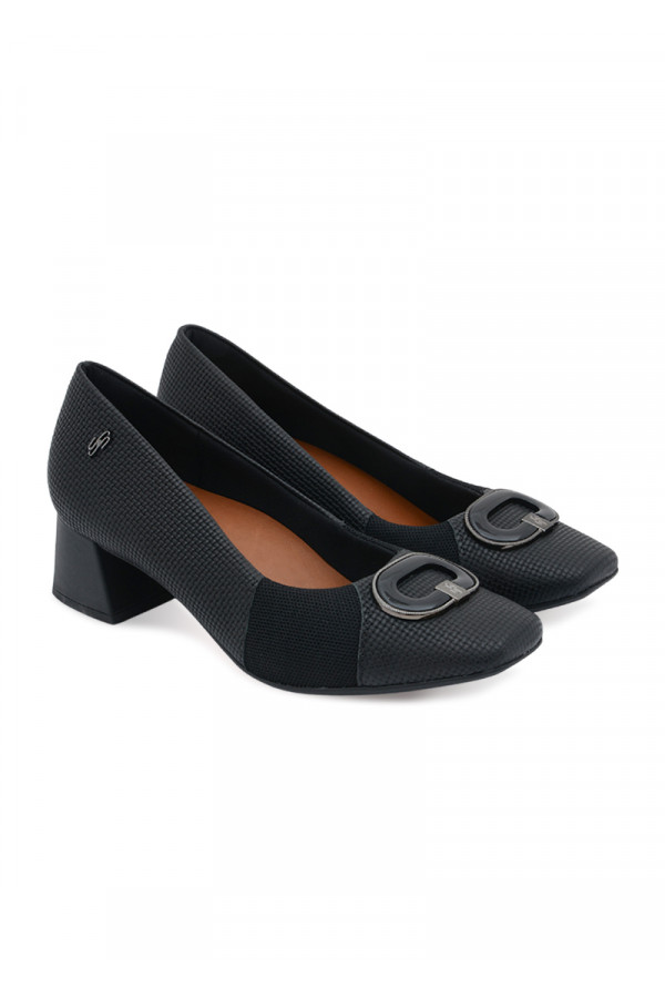USAFLEX PUMP BLOCK-HEEL-BLACK-PRINTED