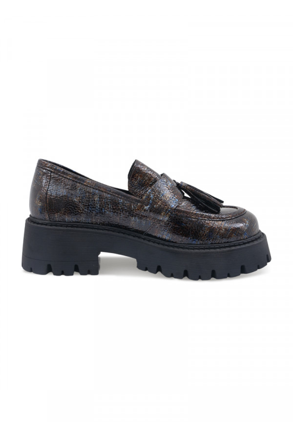 BUENO SHOES Cipele ravne BROWN-BLUE - Image 3