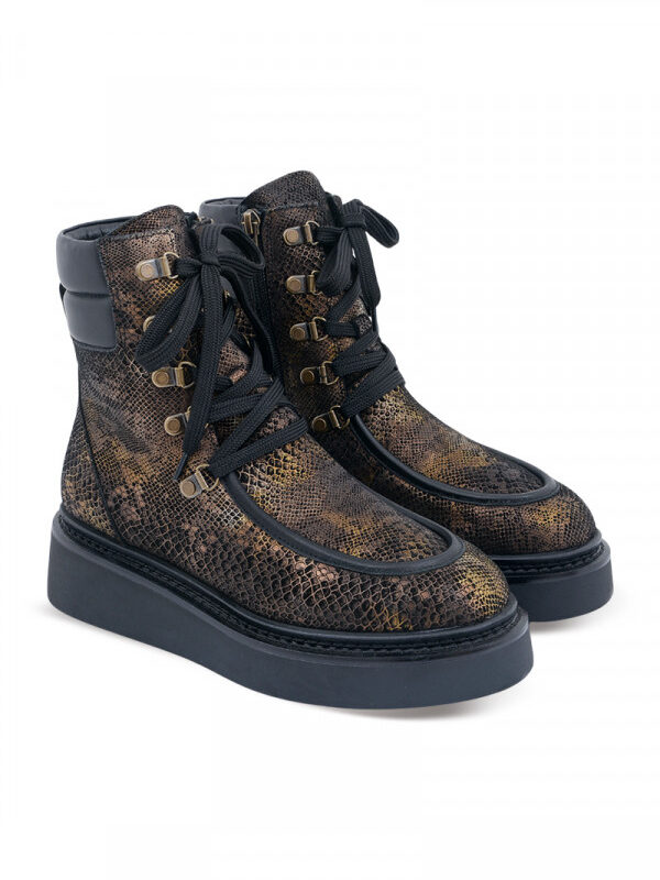 NOA NOIR BOOTS Čizme ravne BLACK-SNAKE