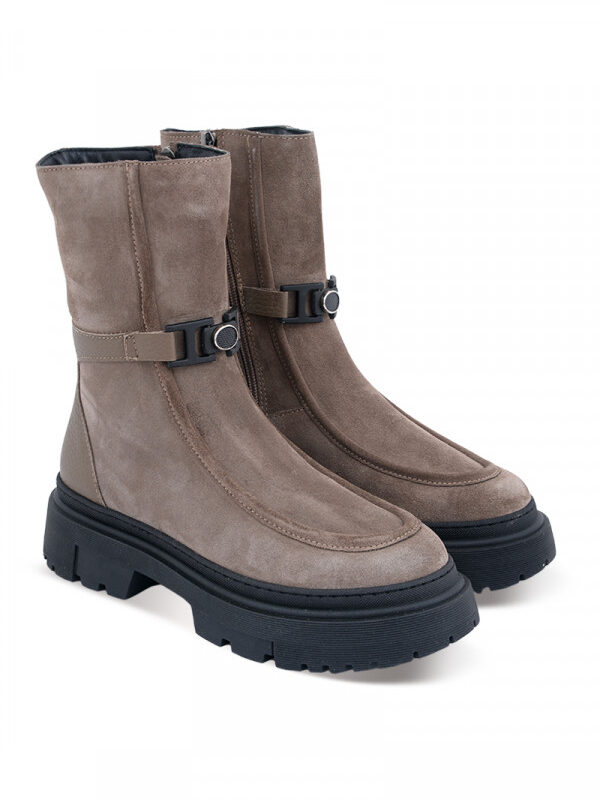 NOA NOIR BOOTS Čizme ravne BROWN