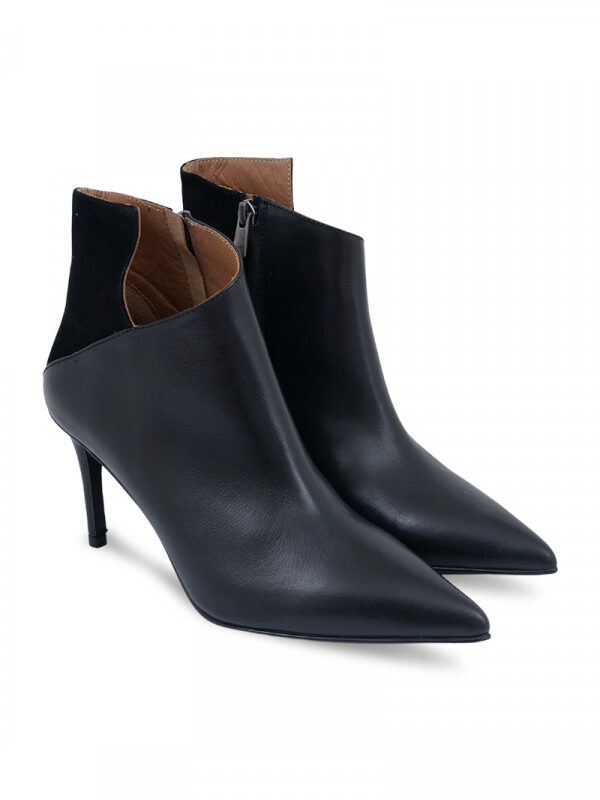 NOA NOIR BOOTS Čizme potpetica BLACK-LEATHER-BLACK-SUEDE