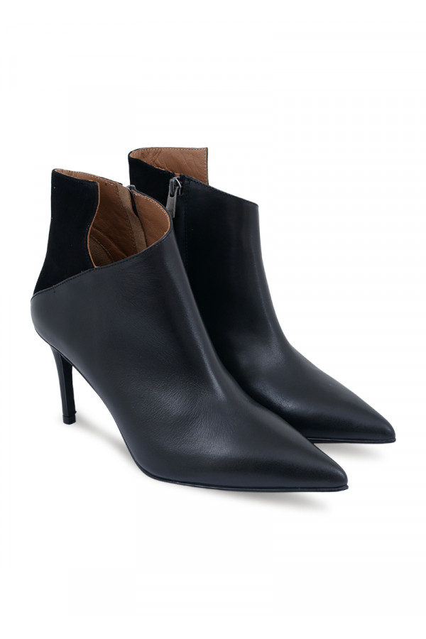 NOA NOIR BOOTS Čizme potpetica BLACK-LEATHER-BLACK-SUEDE
