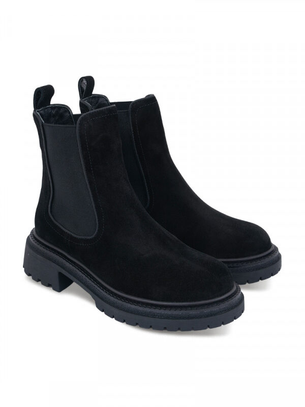 NOA NOIR BOOTS Čizme ravne BLACK-SUEDE
