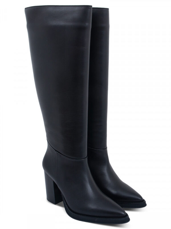 NOA NOIR Women's Leather Boot Čizme potpetica BLACK-CRUST-BLACK
